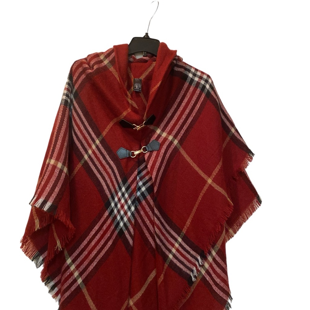 Fraas Plaid Shawl bohemian red shawl striped sweater